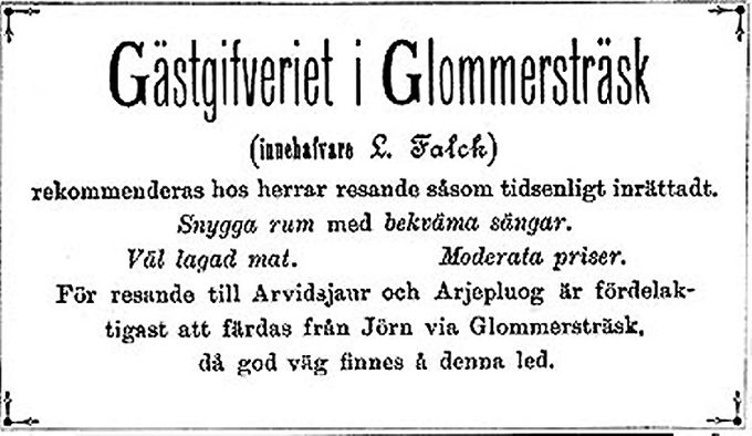 Skylt från Gästgiveriet omkring år 1900.