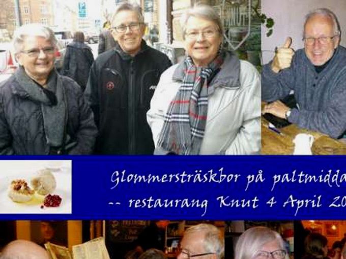 Paltmiddag i Stockholm 4 april 2016. Alla är från Glommersträsk.