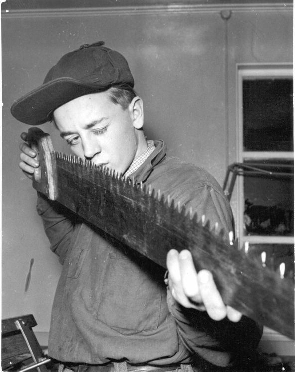Björn Johansson 1955. Bilden från Skogsbruksskolan i Lidmyrliden.